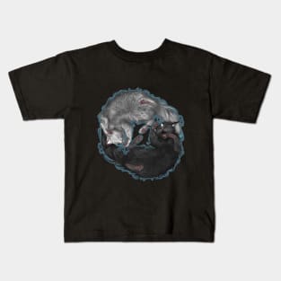 ying yang cat Kids T-Shirt